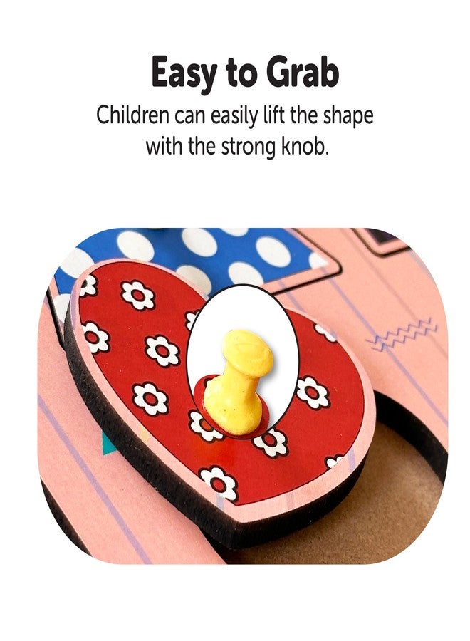 YaYplay Yay Play Wooden Shape Puzzle - Educational Geometric Pegboard & Knob Puzzle for Kids Toys for 2-5 Years Boy, Learning Aid Shape Sorter for Toys for 2+ Year Old Boy, Durable & Vivid Print - Image 5